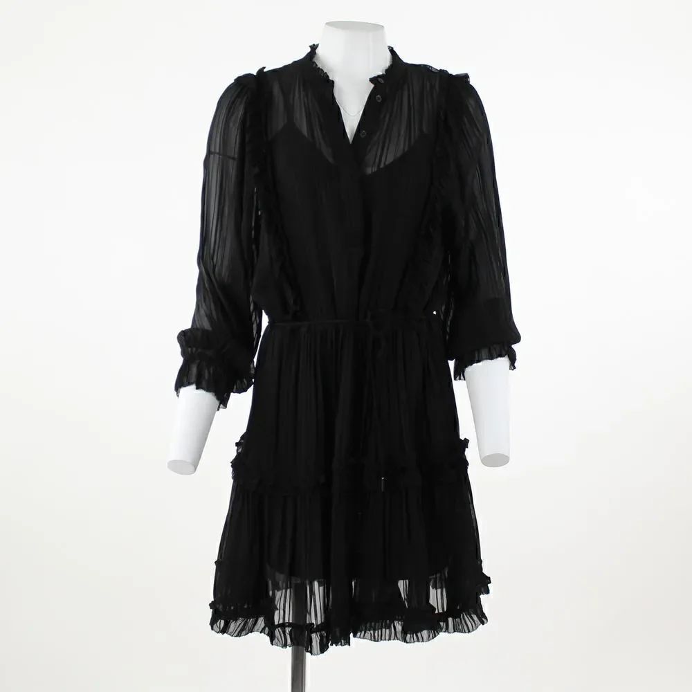Milly Liv Pleated Long Sleeve Dress